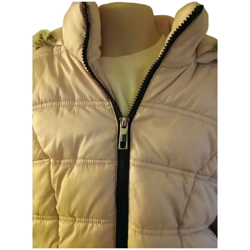 Girls SAGE Collective Pink Puffer Hooded Jacket Size M